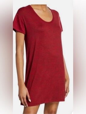 rag & bone Clara  brick red and black distressed T-shirt dress